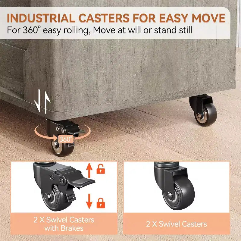 Panca Contenitore con 4 Ruote, Baule Portacoperte in Legno da 100 cm con 2 Cerniere di Sicurezza, Angoli Arrotondati, Supporta fino a 158 kg, per Ingresso, Soggiorno, Camera da Letto