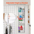 VEVOR Organizer per dispensa da appendere alla porta, organizer e contenitore per dispensa a 8 livelli, portaspezie in acciaio resistente, bianco