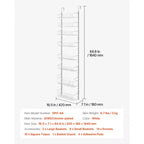 VEVOR Organizer per dispensa da appendere alla porta, organizer e contenitore per dispensa a 8 livelli, portaspezie in acciaio resistente, bianco