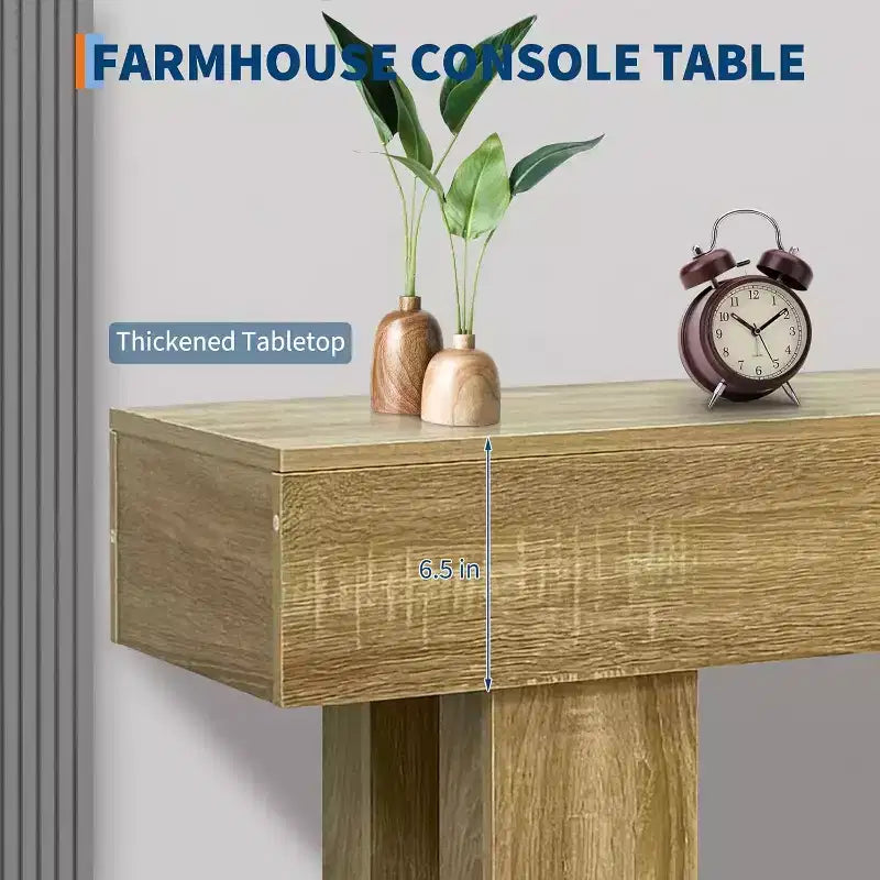 Tavolo Consolle in Legno da 63" per Ingresso, Tavolo Rettangolare da Divano Dietro il Divano, Tavoli Consolle Moderni Stile Farmhouse per Ingresso, Corridoio, Salotto