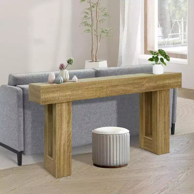 Tavolo Consolle in Legno da 63" per Ingresso, Tavolo Rettangolare da Divano Dietro il Divano, Tavoli Consolle Moderni Stile Farmhouse per Ingresso, Corridoio, Salotto