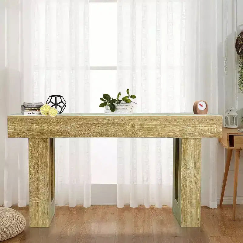 Tavolo Consolle in Legno da 63" per Ingresso, Tavolo Rettangolare da Divano Dietro il Divano, Tavoli Consolle Moderni Stile Farmhouse per Ingresso, Corridoio, Salotto