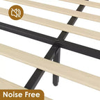 TROPOW Struttura Letto in Rattan con 2 Cassetti, Base Letto in Legno con Testiera in Rattan, Struttura Letto Contenitore, Nessuna Rete a Molle Necessaria, Rovere Naturale
