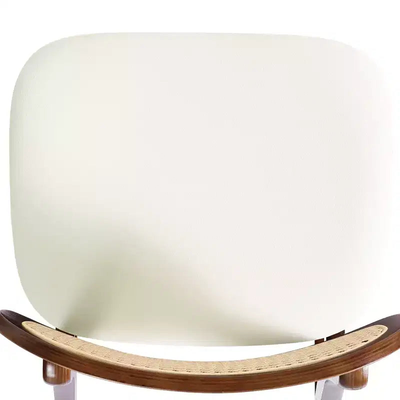 Sgabelli da bar in rattan Mid Century Modern, altezza bancone con rivestimento in similpelle/tessuto Bouclé e schienale in rattan per isola cucina