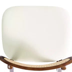 Sgabelli da bar in rattan Mid Century Modern, altezza bancone con rivestimento in similpelle/tessuto Bouclé e schienale in rattan per isola cucina