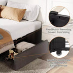 Struttura letto con 3 cassetti portaoggetti, letto a piattaforma rivestito in tessuto, supporto a doghe in legno, nessun box spring necessario, silenzioso, facile da montare, grigio