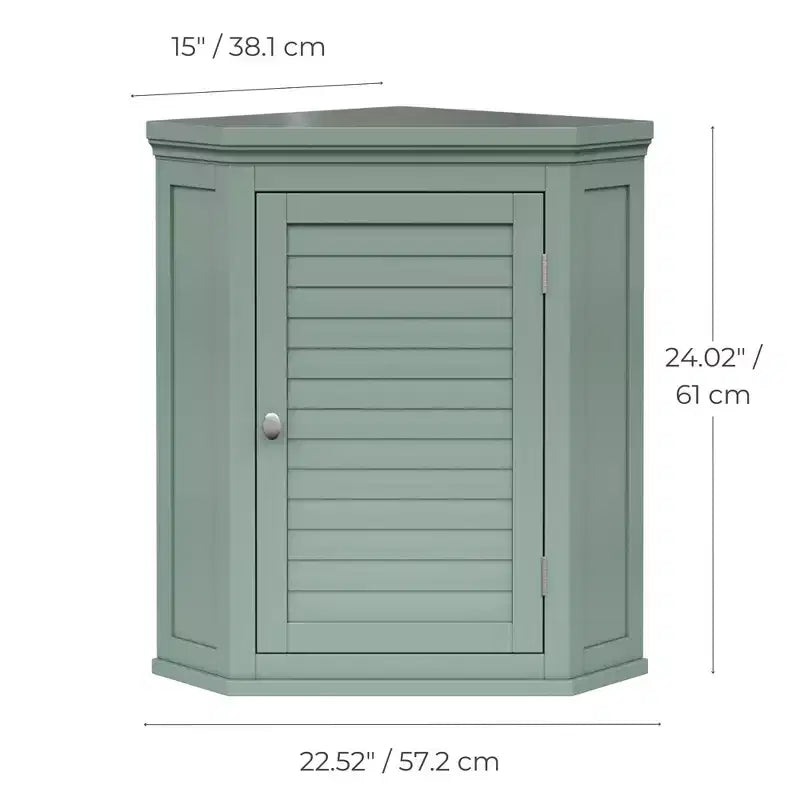 Pensile ad angolo rimovibile a due ante Teamson Home Glancy, verde salvia
