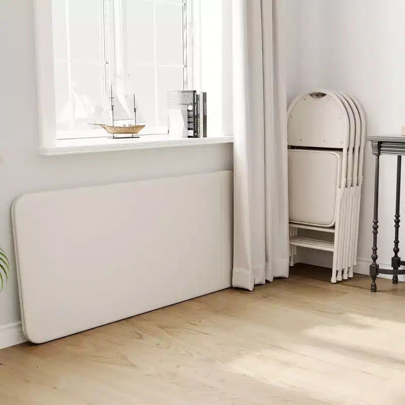 COZONY Tavolo e Sedie Pieghevoli in PU, 5 Pezzi, Portatili, per Sala da Pranzo, Ufficio, Campeggio