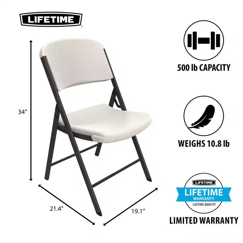 Sedia pieghevole commerciale Lifetime, confezione da 4, colori assortiti