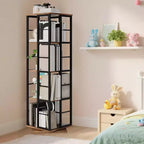 Libreria Girevole a 4 Livelli, 360° con Struttura in Metallo (15,75x54)