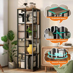 Libreria Girevole a 4 Livelli, 360° con Struttura in Metallo (15,75x54)