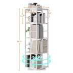 Libreria Girevole a 4 Livelli, 360° con Struttura in Metallo (15,75x54)