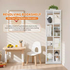 Libreria Girevole a 4 Livelli, 360° con Struttura in Metallo (15,75x54)