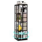Libreria Girevole a 4 Livelli, 360° con Struttura in Metallo (15,75x54)