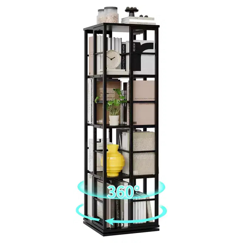 Libreria Girevole a 4 Livelli, 360° con Struttura in Metallo (15,75x54)