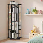 Libreria Girevole a 4 Livelli, 360° con Struttura in Metallo (15,75x54)