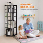 Libreria Girevole a 4 Livelli, 360° con Struttura in Metallo (15,75x54)