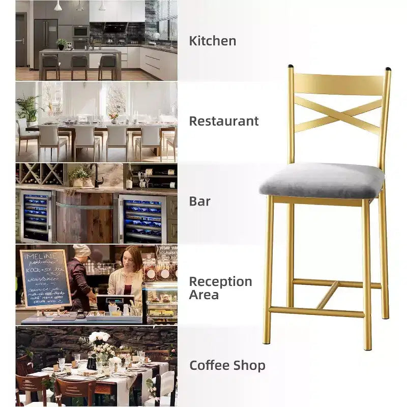 Sgabelli da bar Acekool (set da 2), sedie imbottite altezza bancone con cuscini spessi e supporto per la schiena per isola cucina e appartamento