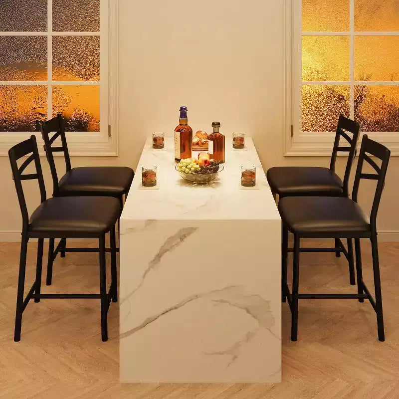 Sgabelli da bar Acekool (set da 2), sedie imbottite altezza bancone con cuscini spessi e supporto per la schiena per isola cucina e appartamento