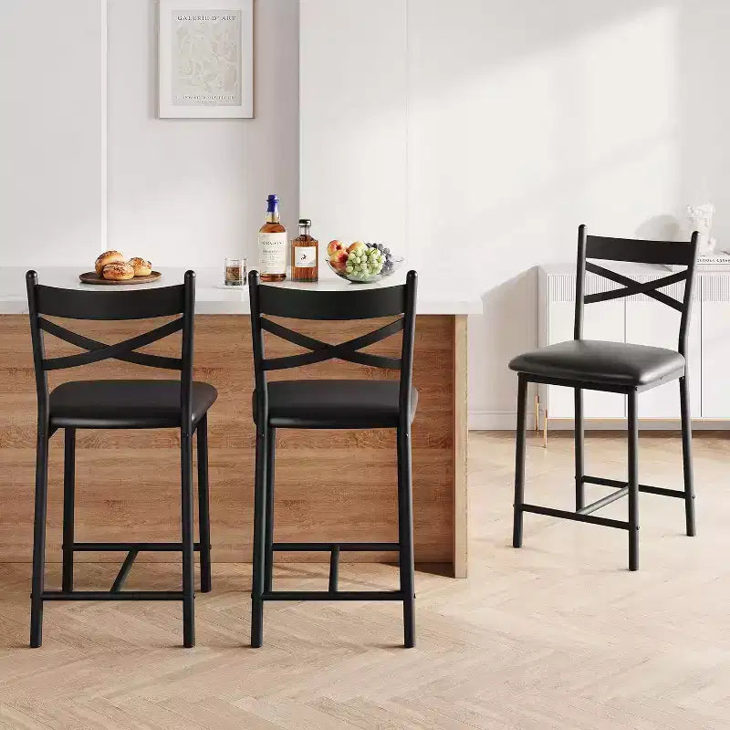 Sgabelli da bar Acekool (set da 2), sedie imbottite altezza bancone con cuscini spessi e supporto per la schiena per isola cucina e appartamento