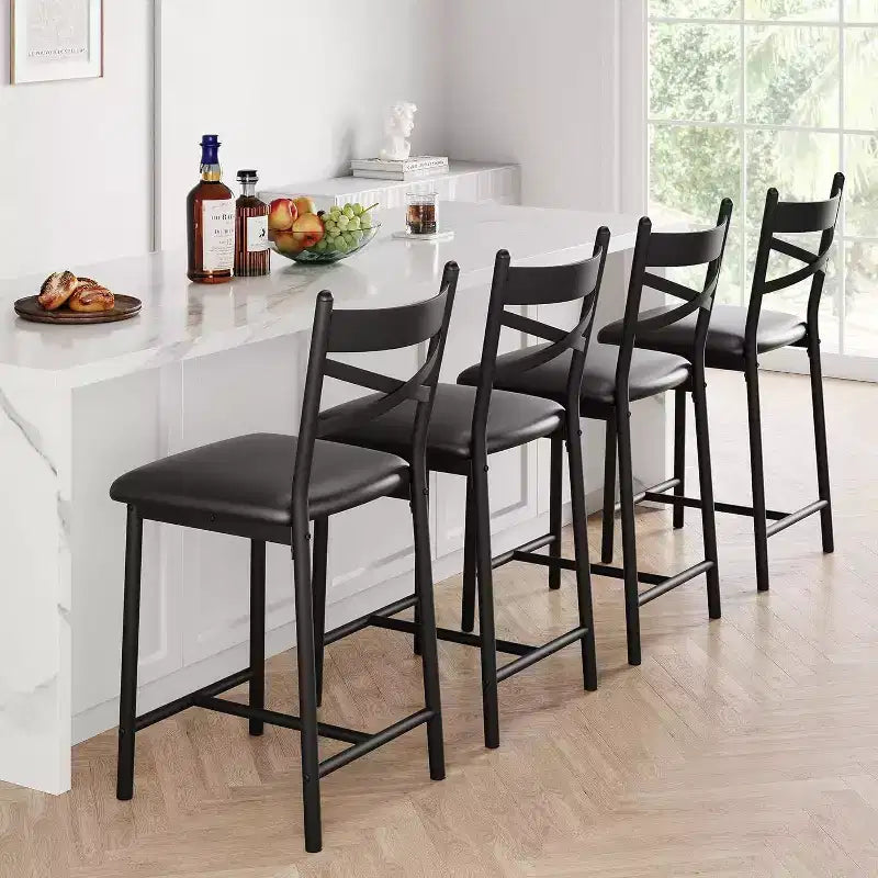 Sgabelli da bar Acekool (set da 2), sedie imbottite altezza bancone con cuscini spessi e supporto per la schiena per isola cucina e appartamento