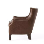 Christopher Knight Home Njord, poltrona club contemporanea rivestita in pelle pieno fiore con borchie
