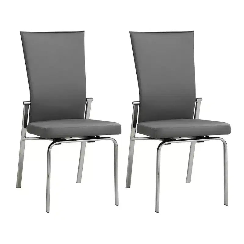 Chintaly Imports, Sedia per Sala da Pranzo Motion Back - Set di 2, Grigio
