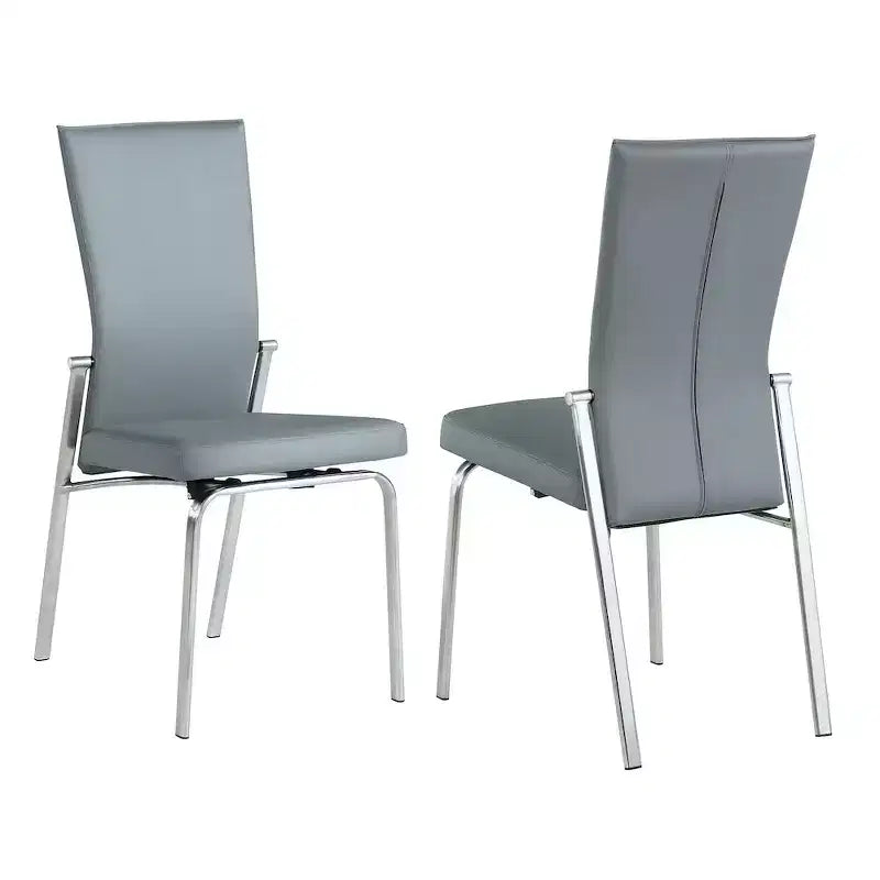 Chintaly Imports, Sedia per Sala da Pranzo Motion Back - Set di 2, Grigio