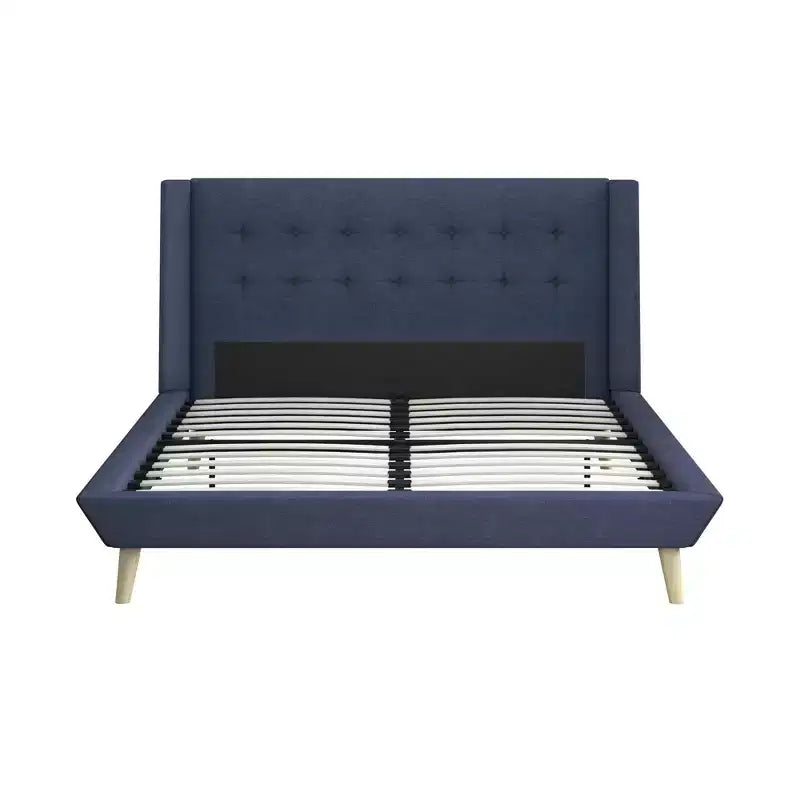 GDFStudio Harriman Letto Imbottito Moderno in Legno e Lino Trapuntato