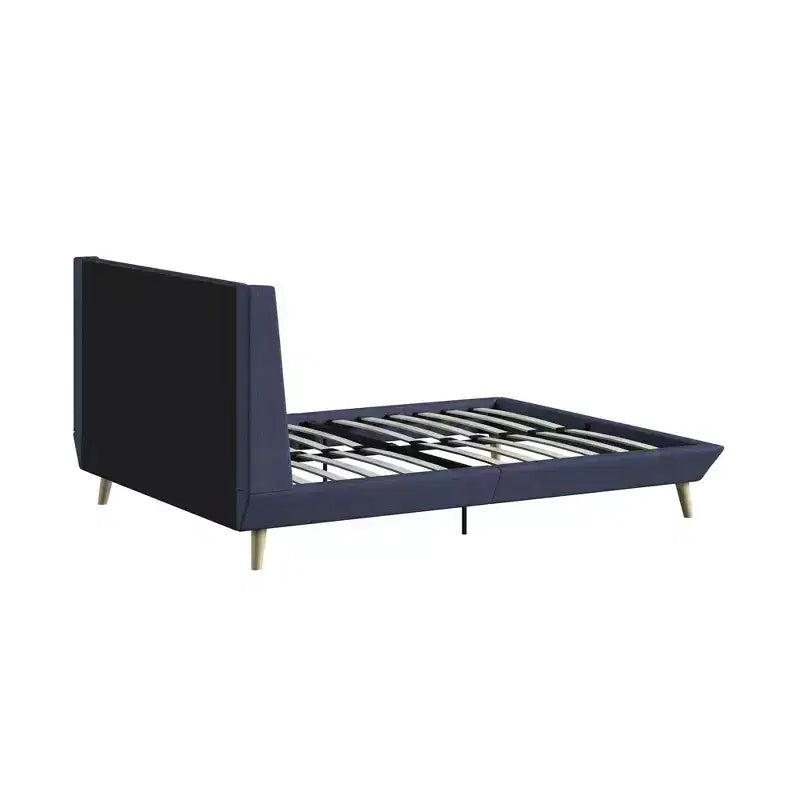 GDFStudio Harriman Letto Imbottito Moderno in Legno e Lino Trapuntato