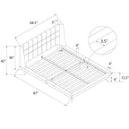 GDFStudio Harriman Letto Imbottito Moderno in Legno e Lino Trapuntato