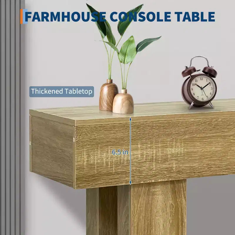 Tavolo consolle lungo 160 cm per ingresso, tavolo da divano rettangolare in legno stile rustico da mettere dietro al divano, per corridoio d'ingresso, soggiorno, atrio
