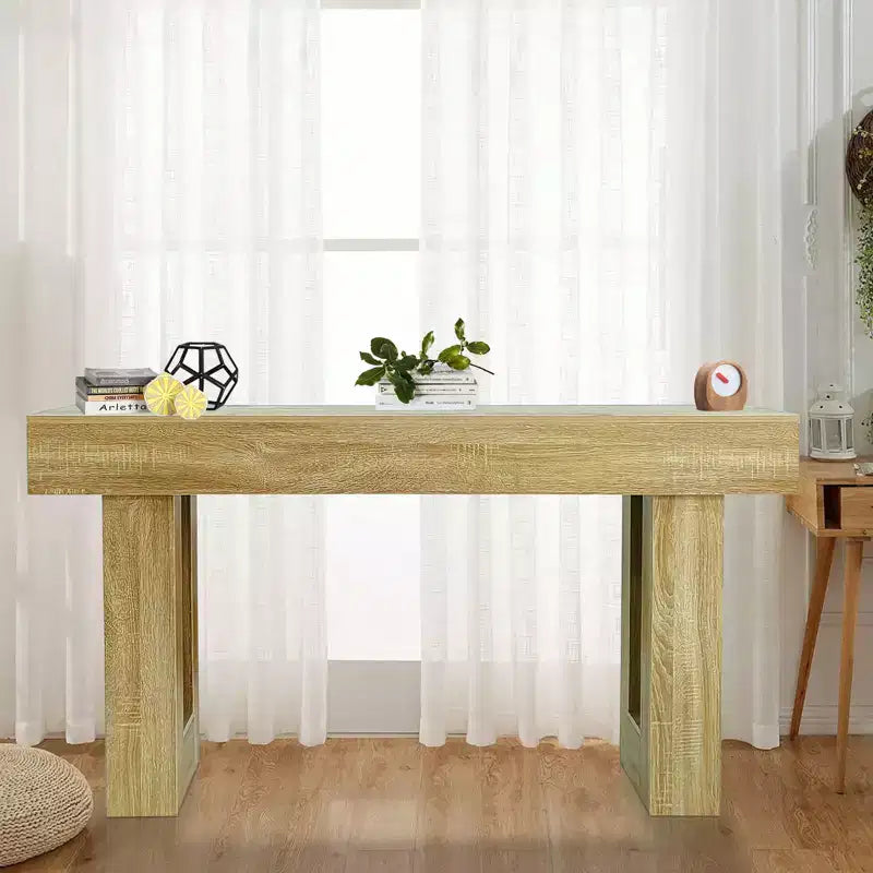 Tavolo consolle lungo 160 cm per ingresso, tavolo da divano rettangolare in legno stile rustico da mettere dietro al divano, per corridoio d'ingresso, soggiorno, atrio