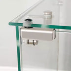 MAYEERTY Mobile Vetrina in Vetro Temperato, Vetrinetta Contenitore Vino con Parte Superiore in Vetro Temperato e Striscia LED per Camera da Letto, Corridoio, Ufficio, Nero