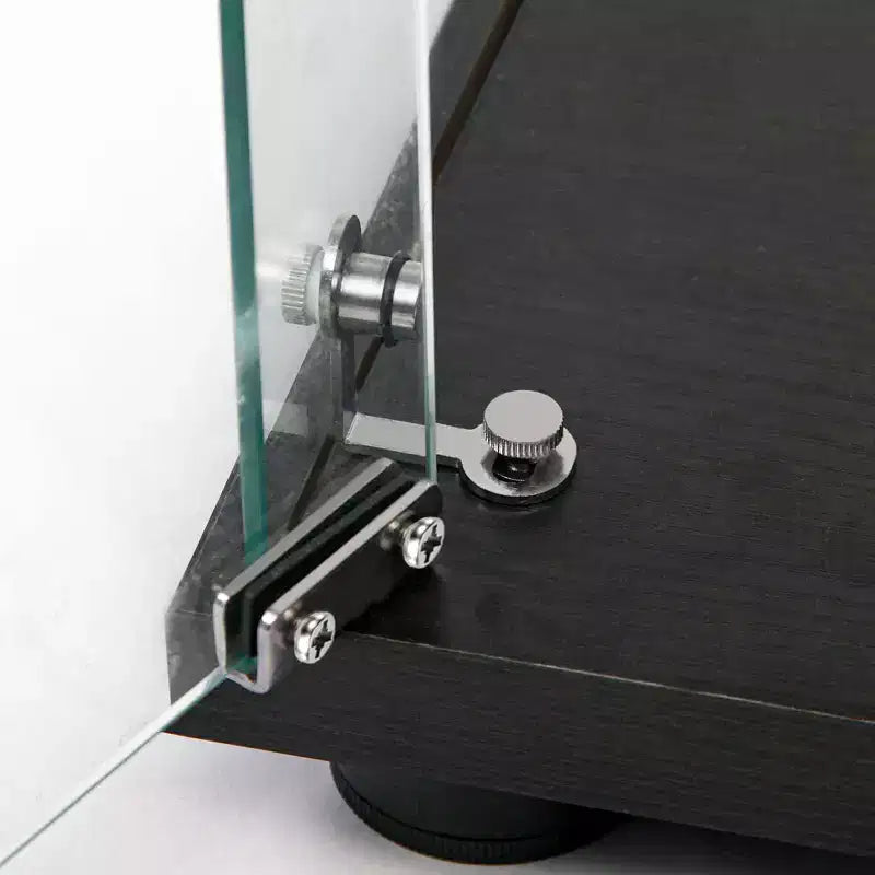 MAYEERTY Mobile Vetrina in Vetro Temperato, Vetrinetta Contenitore Vino con Parte Superiore in Vetro Temperato e Striscia LED per Camera da Letto, Corridoio, Ufficio, Nero