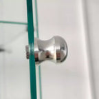 MAYEERTY Mobile Vetrina in Vetro Temperato, Vetrinetta Contenitore Vino con Parte Superiore in Vetro Temperato e Striscia LED per Camera da Letto, Corridoio, Ufficio, Nero