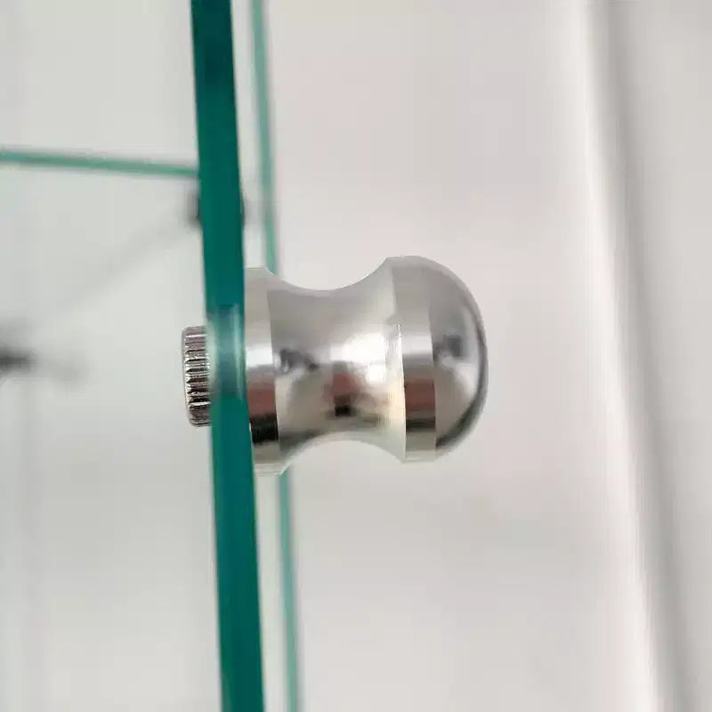MAYEERTY Mobile Vetrina in Vetro Temperato, Vetrinetta Contenitore Vino con Parte Superiore in Vetro Temperato e Striscia LED per Camera da Letto, Corridoio, Ufficio, Nero