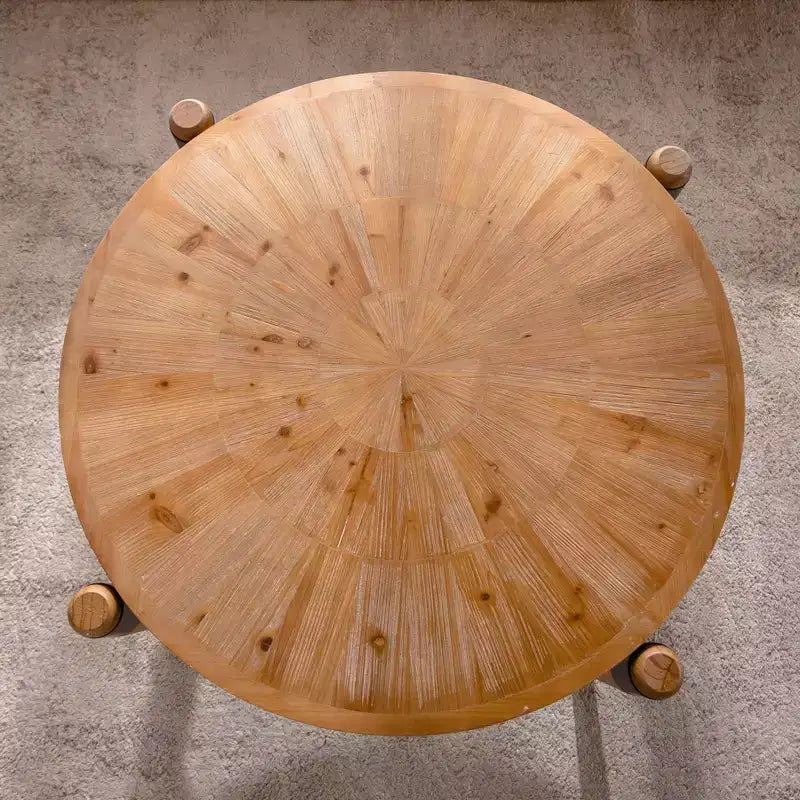 Tavolino rotondo rustico in legno Drex di GDFStudio