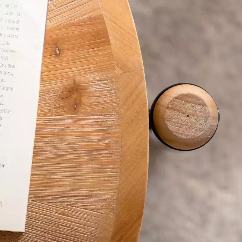 Tavolino rotondo rustico in legno Drex di GDFStudio
