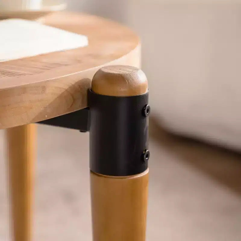 Tavolino rotondo rustico in legno Drex di GDFStudio