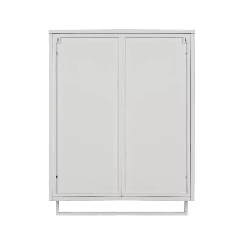 TROPOW Armadietto a muro con doppia anta in vetro, Armadietto contenitore con ripiani rimovibili, Versatile credenza per cucina, lavanderia, ufficio, stile bianco 3