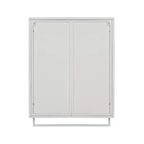 TROPOW Armadietto a muro con doppia anta in vetro, Armadietto contenitore con ripiani rimovibili, Versatile credenza per cucina, lavanderia, ufficio, stile bianco 3