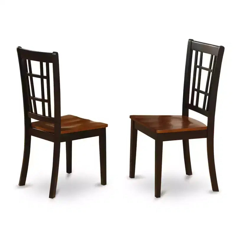 HomeStock 2 Dining Chair Wood Seat Black Cherry Modern Style 18