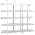 GustoWave Libreria a 5 livelli con struttura in metallo, scaffale aperto vintage, 180 cm, con 70,87 ripiani