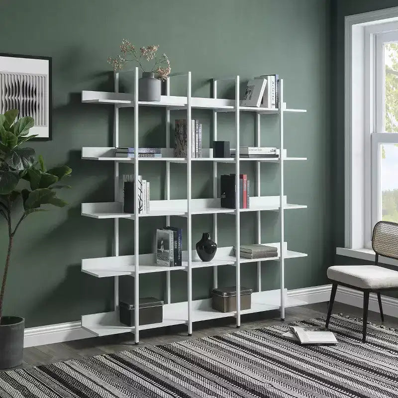 GustoWave Libreria a 5 livelli con struttura in metallo, scaffale aperto vintage, 180 cm, con 70,87 ripiani
