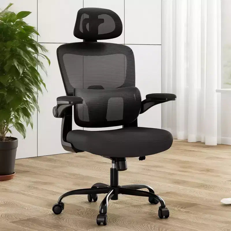 Sedia da Ufficio Ergonomica a Schienale Alto MAYEERTY - Con Braccioli Ribaltabili e Supporto Lombare Regolabile