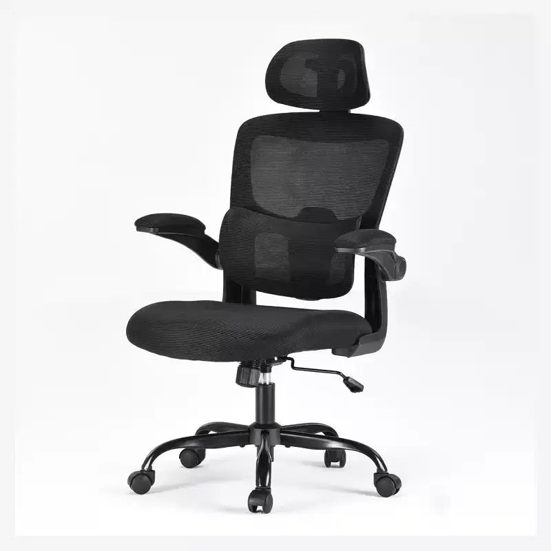 Sedia da Ufficio Ergonomica a Schienale Alto MAYEERTY - Con Braccioli Ribaltabili e Supporto Lombare Regolabile