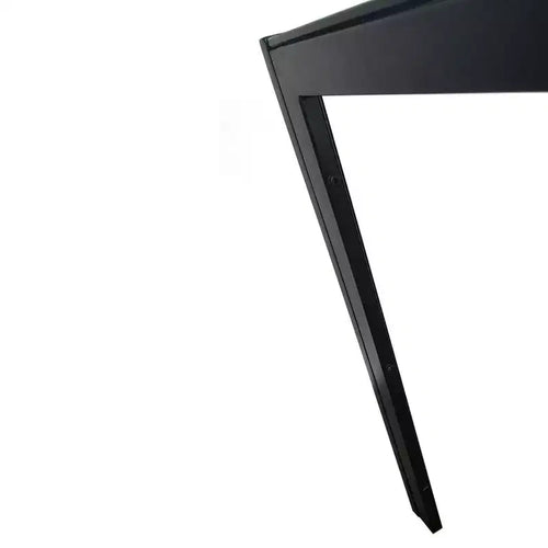 4 Seats Rectangular Dining Table Tempered Glass Iron Tube Black (Not Include Chairs)