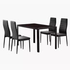Tavolo da pranzo rettangolare a 4 posti in vetro temperato e tubi di ferro neri (sedie escluse)