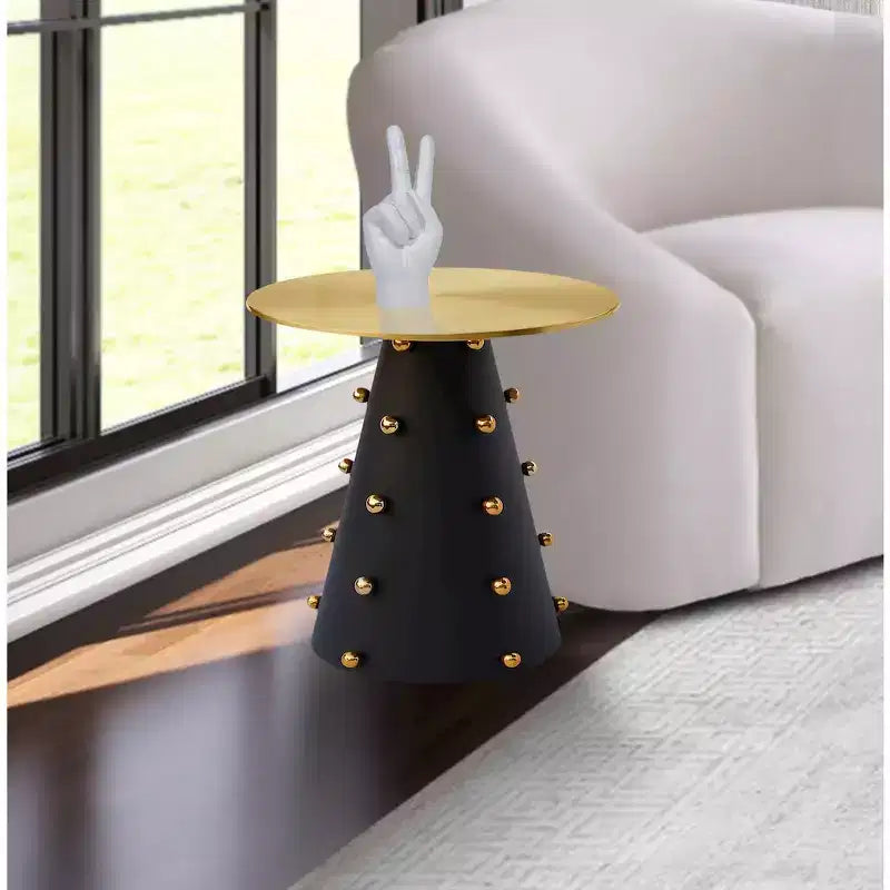 Meridian Furniture, Tavolino Raven Nero / Oro